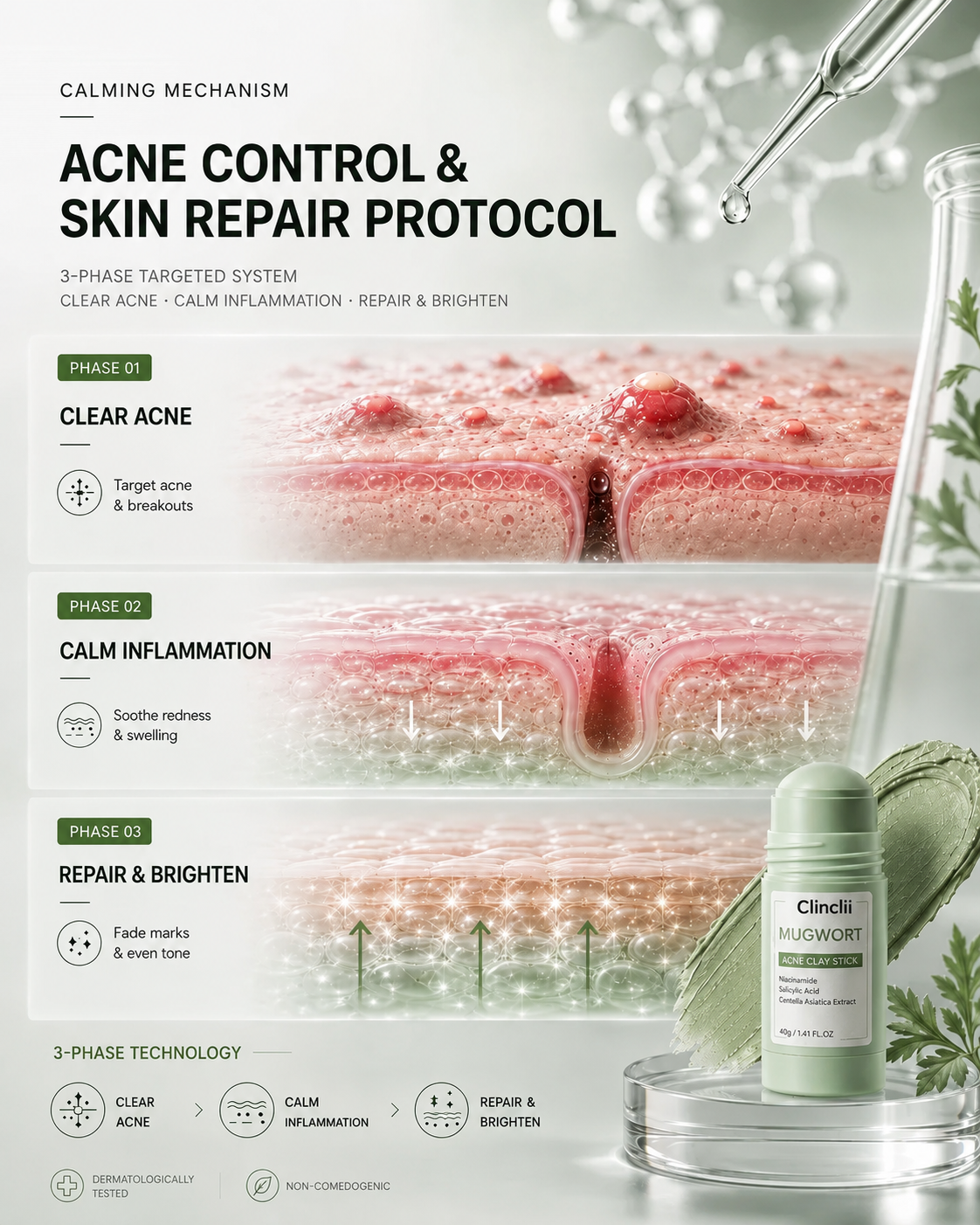 The Dual Clay System For Pores, Oil & Blemish-Prone Skin.